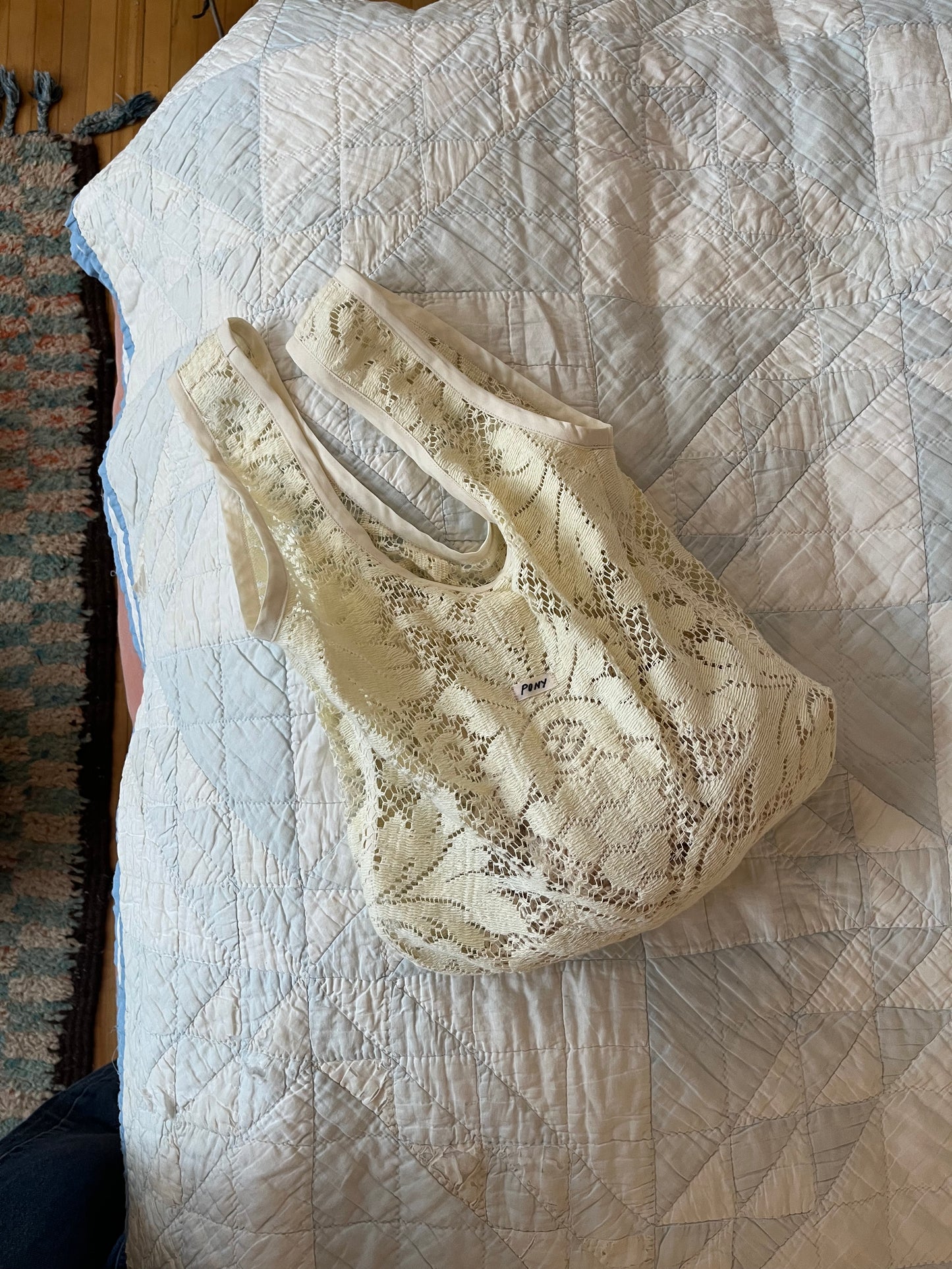 The Lace Tote - Eggshell