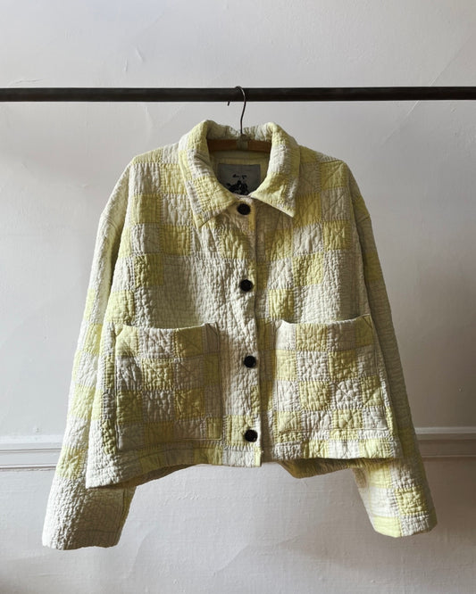 Hand Stitched Buttercup Checkered Quilt Coat