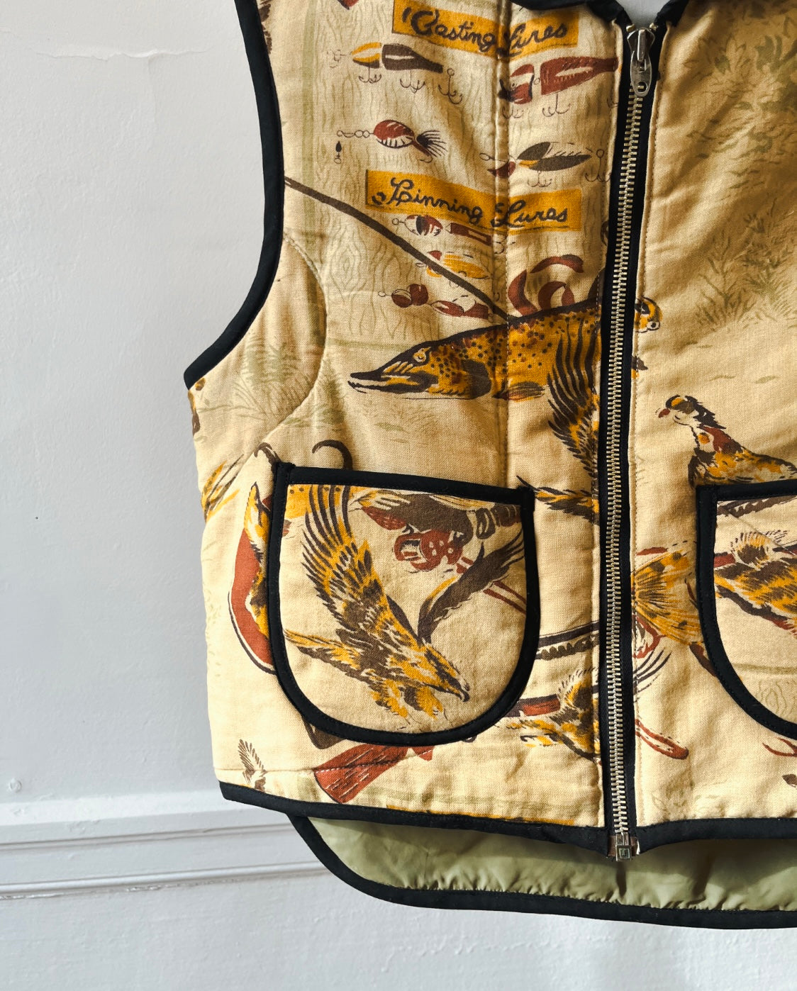 1960s Hunting Motif Sleeping Bag Vest