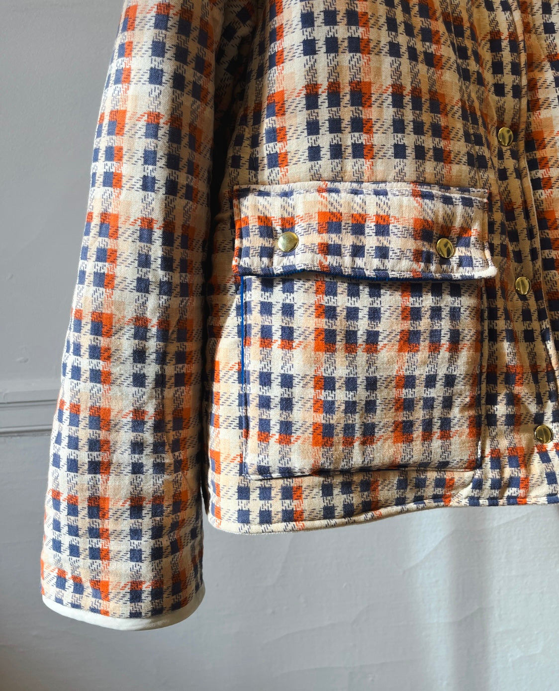 1960s Checkered Sleeping Bag Coat